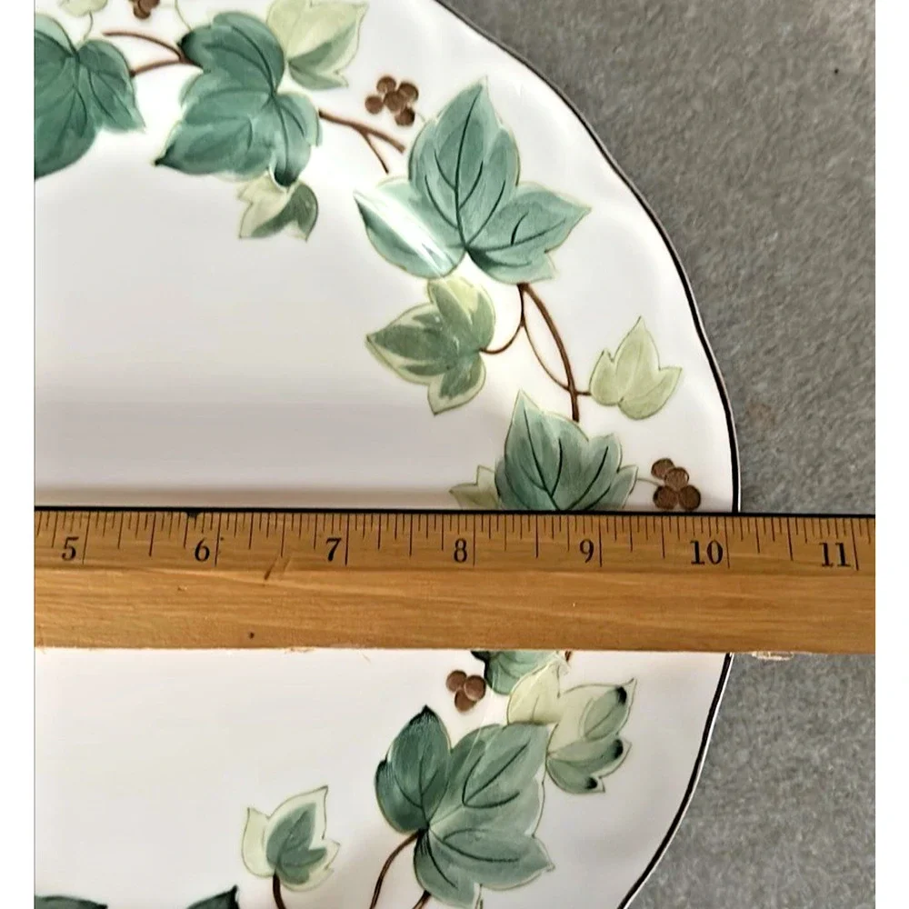 Set of 2 Casual Dinning Nikko Fine Tableware GreenWood Ivy Dinner Plates 10 Inch